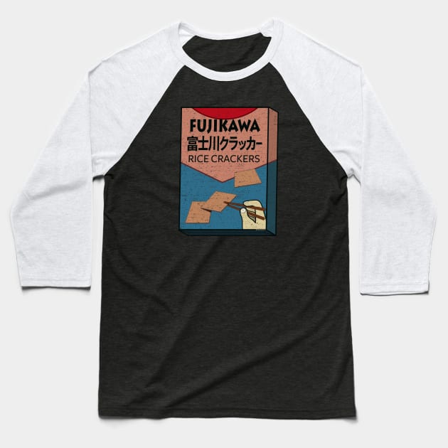 Fujikawa Rice Crackers Box (worn) [Rx-Tp] Baseball T-Shirt by Roufxis